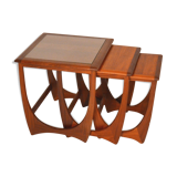 Nesting tables in teak and glass Gplan edition