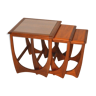 Nesting tables in teak and glass Gplan edition