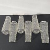 Tulip in worked transparent glass. Square shape. (6 available)