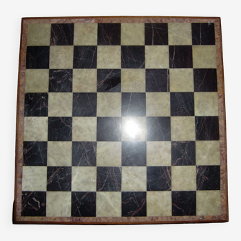 Grande boîte d'échecs plateau en onyx bicolore
