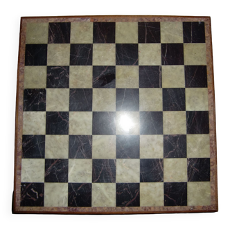 Grande boîte d'échecs plateau en onyx bicolore