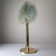 Monumental Valenti table lamp with fan palm leaf in bronze and brass, 1970s