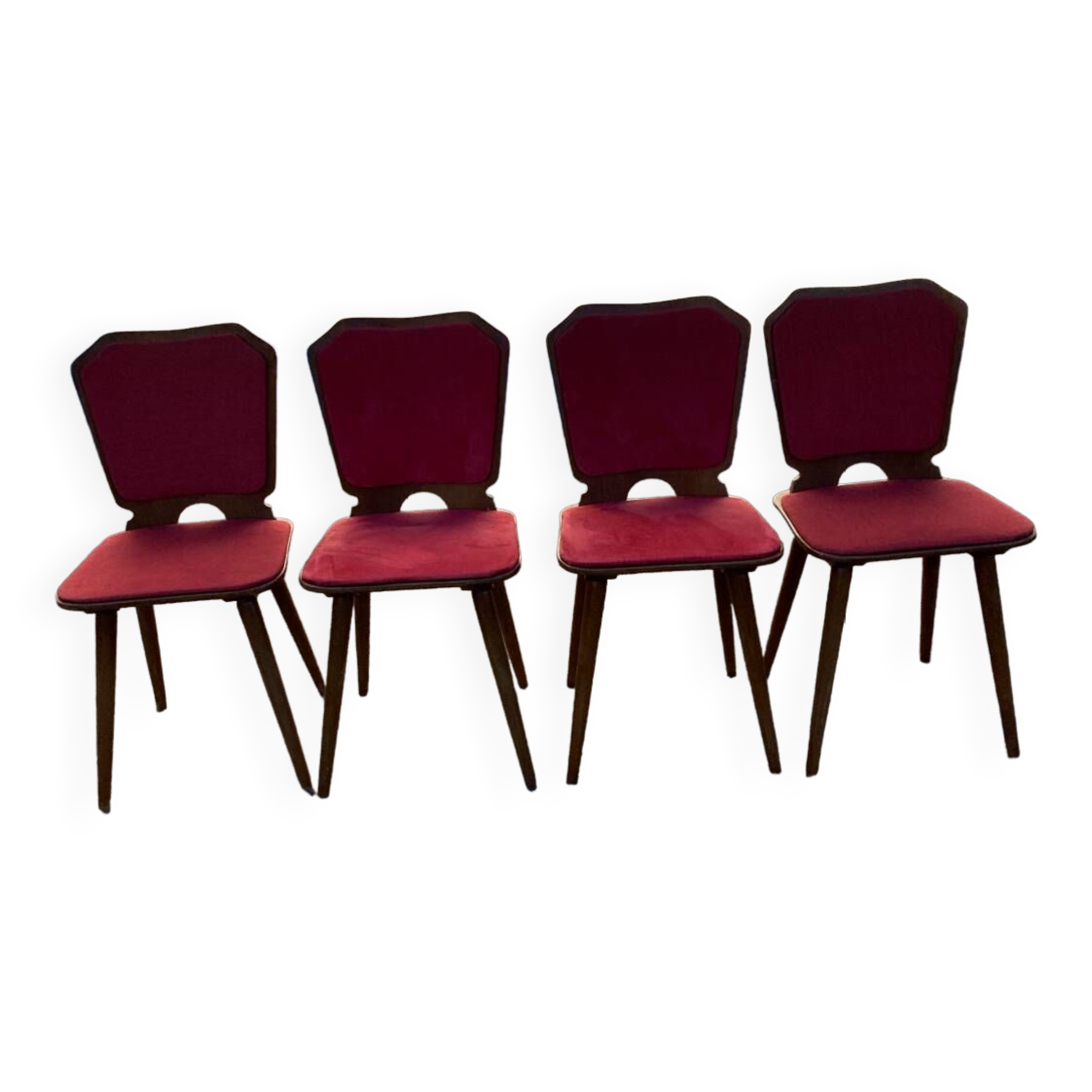 Set de 4 chaises bois/velours