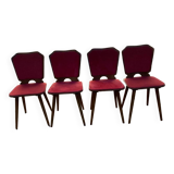 Set de 4 chaises bois/velours