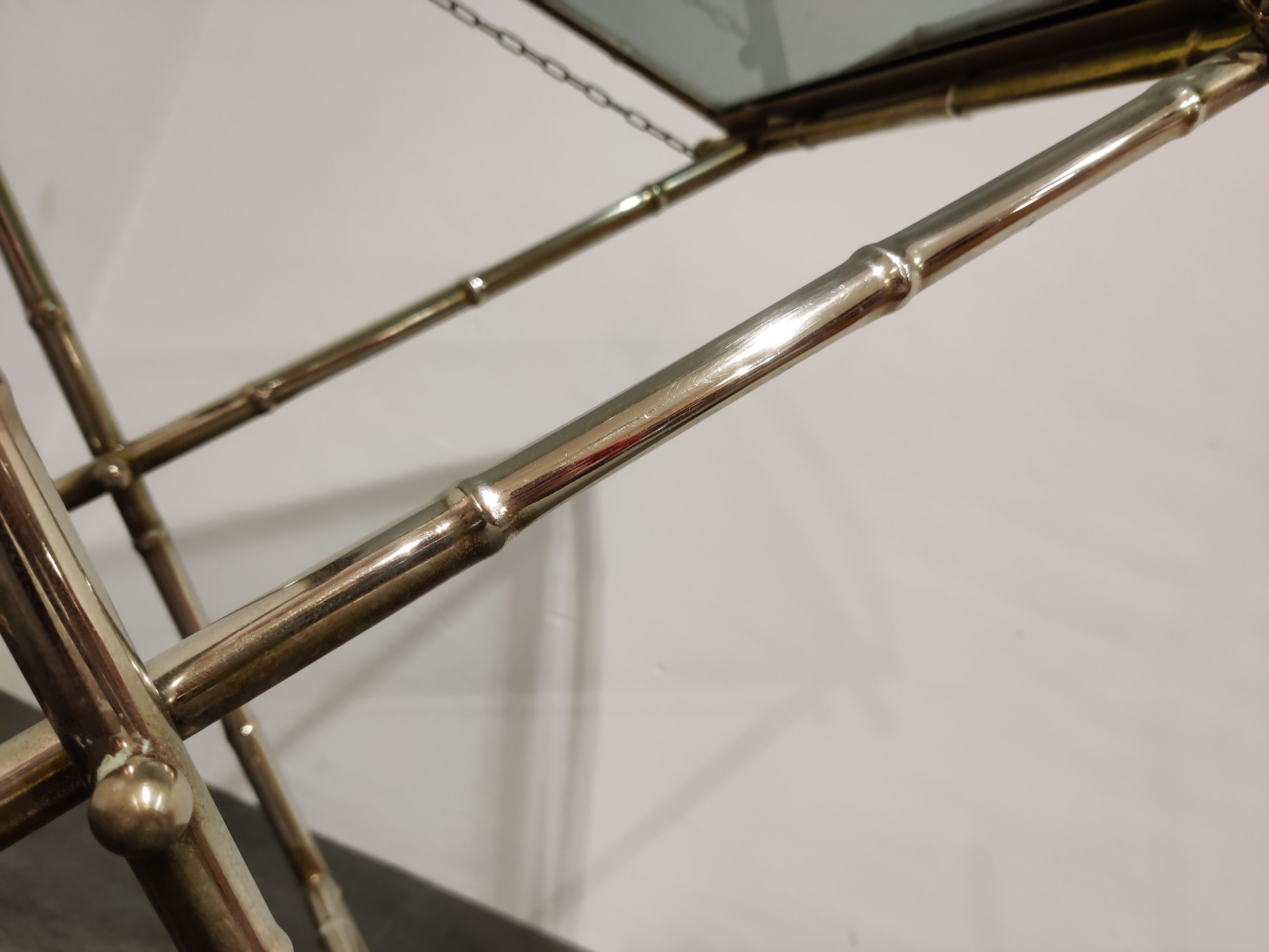 Vintage faux bamboo folding table, 1950s