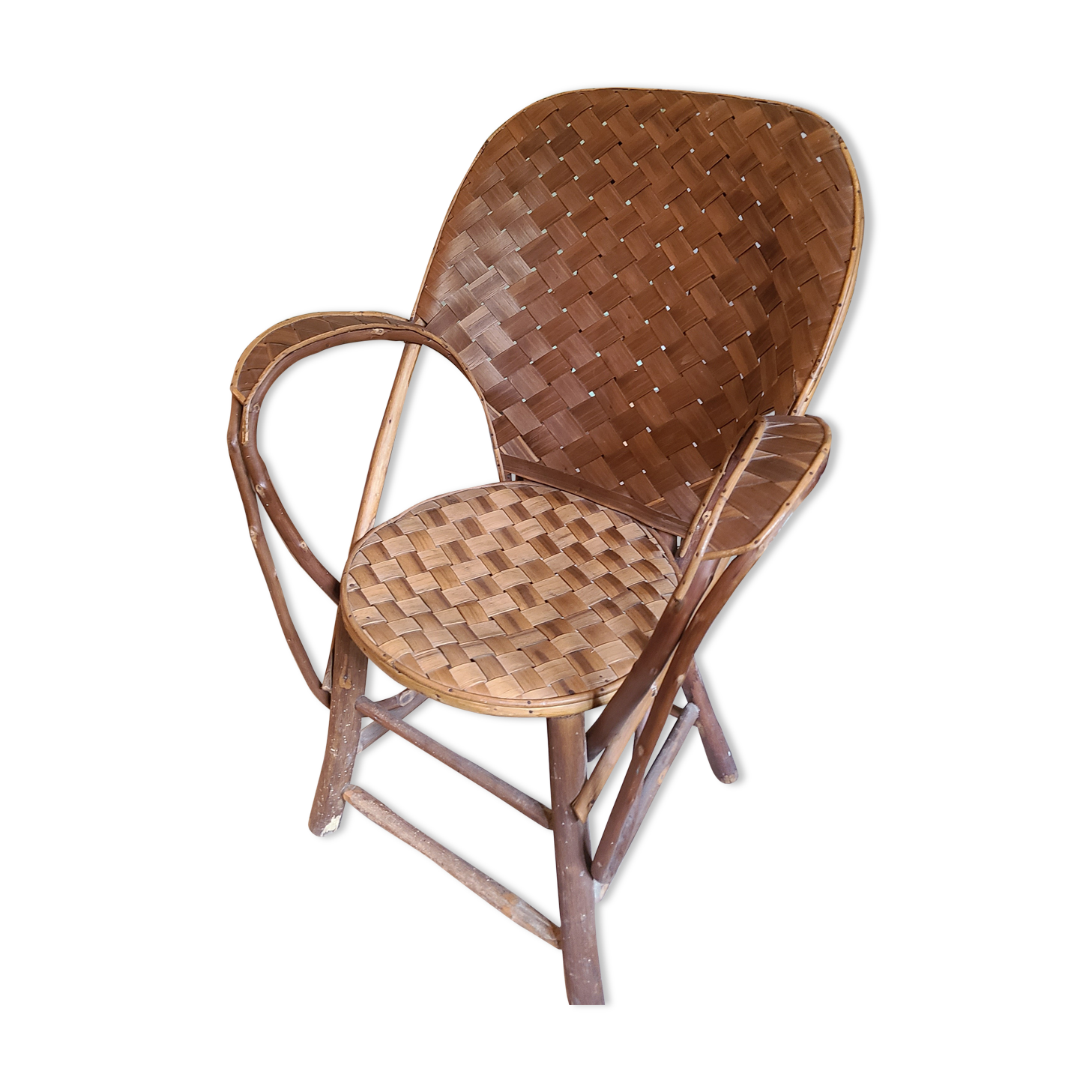 Fauteuil en chataigner tressé