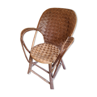 Fauteuil en chataigner tressé