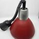 Vintage 1950s Red Metal Industrial Pendant Light
