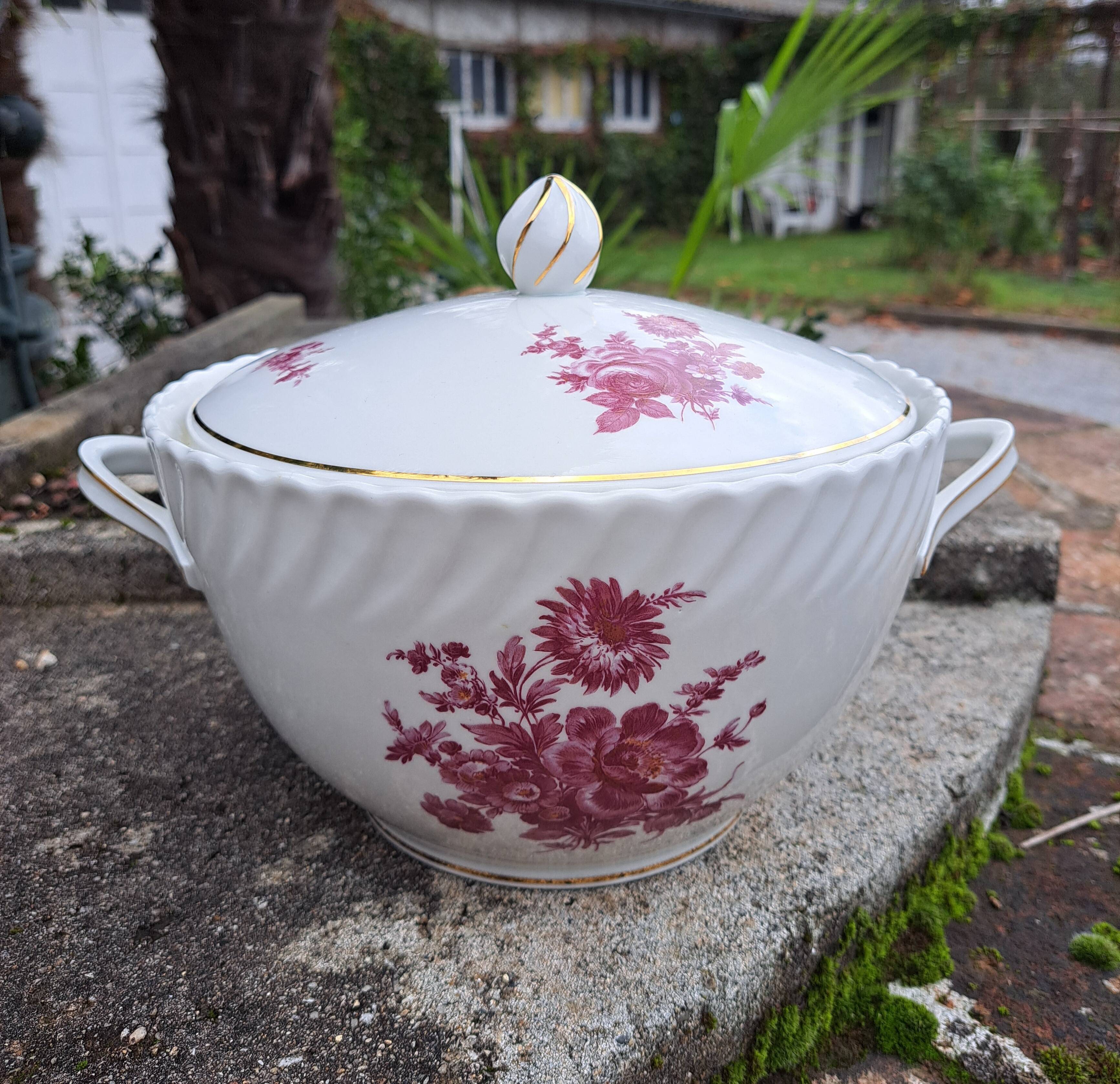 Soupière vintage fleurs