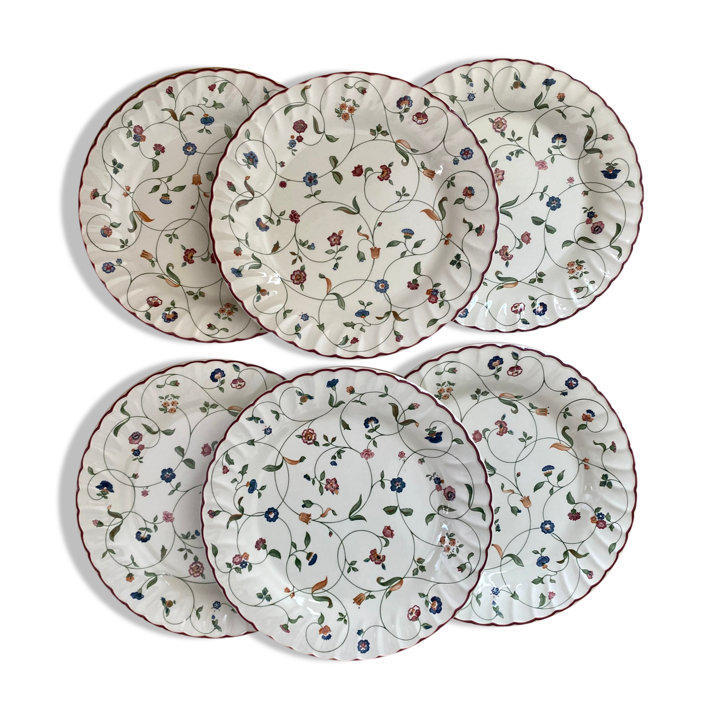 6 plates starter or dessert Oakwood Staffordshire Tableware English porcelain