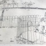 Peter stevenson, lacrosse hyde park, 1972. etching signed in pencil