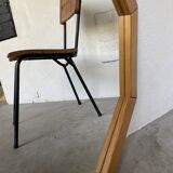 80s hexagonal pine mirror
