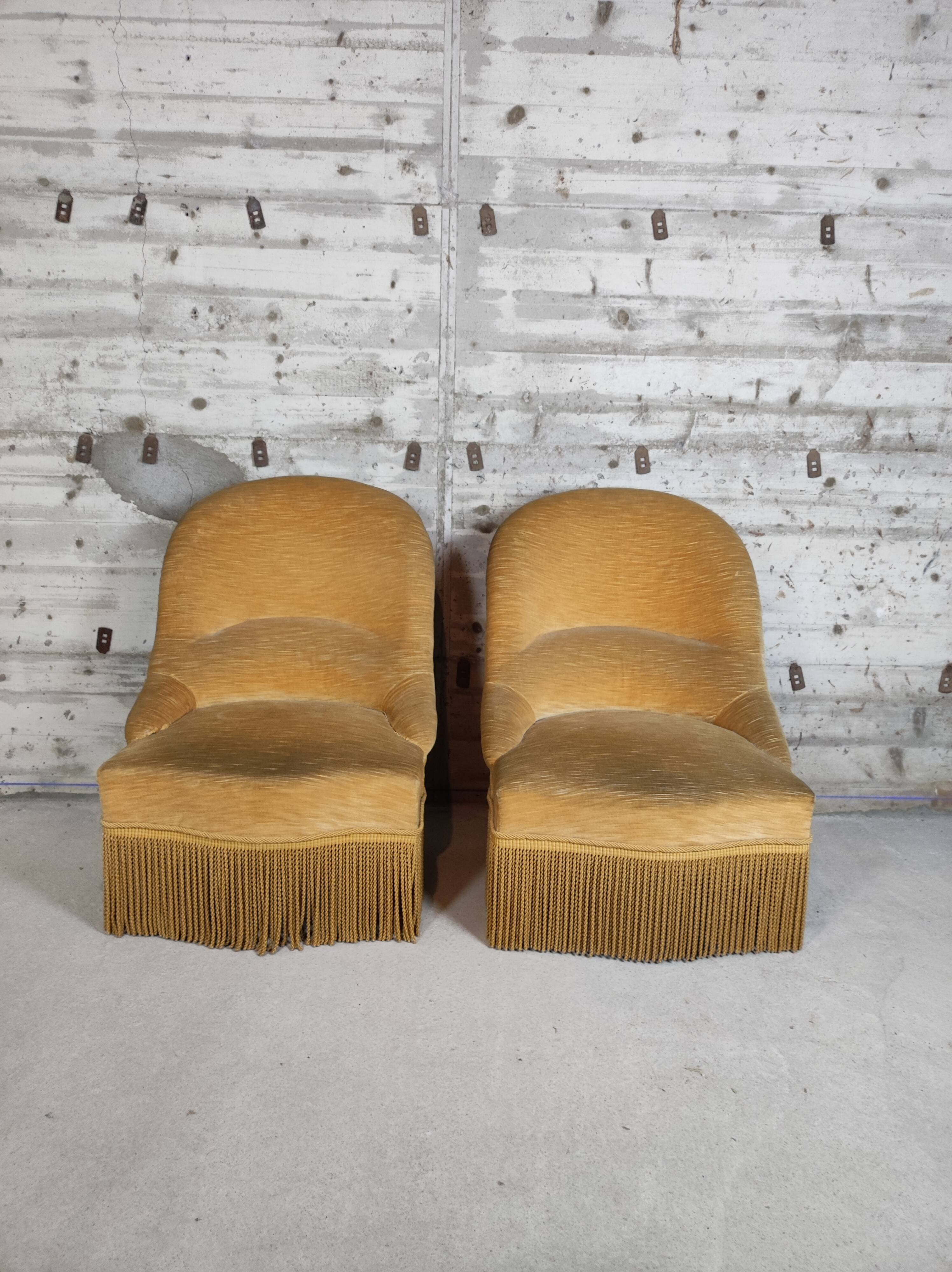 Paire de fauteuils crapaud