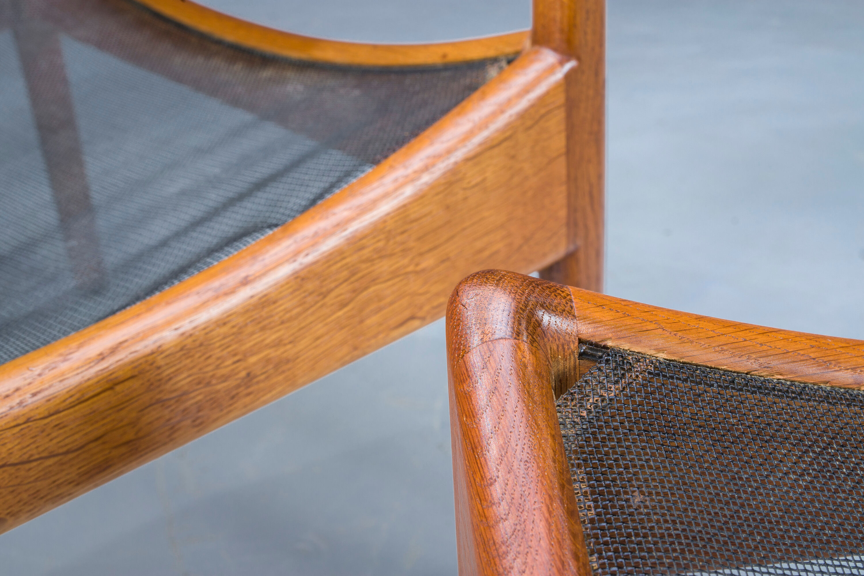 Mid-century danish oak and leather lounge chairs & ottoman by kristian vedel, 1960s, set of 3