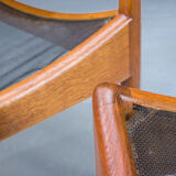 Mid-century danish oak and leather lounge chairs & ottoman by kristian vedel, 1960s, set of 3