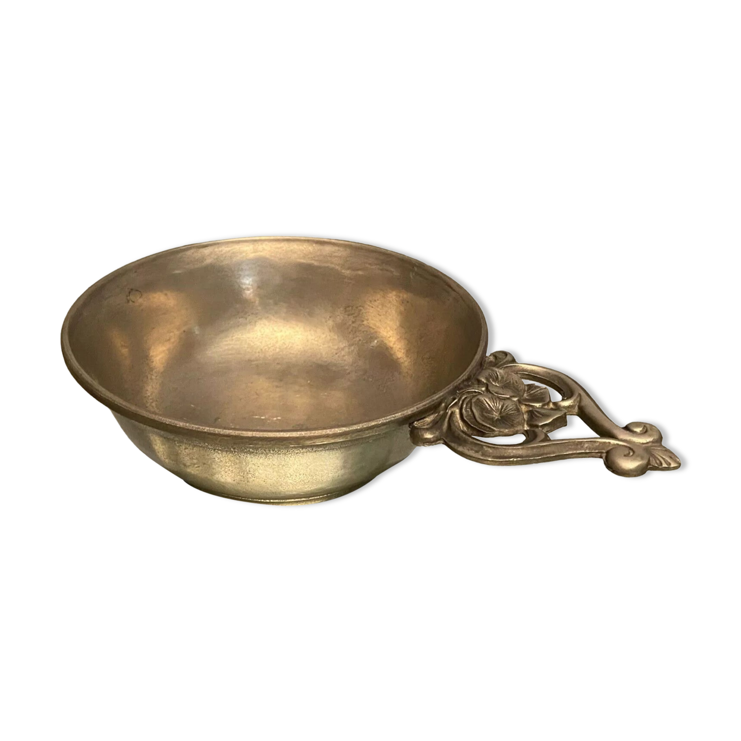 Regency style pewter bowl cup with handle