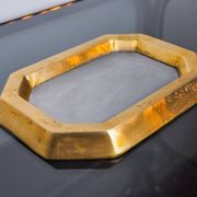 Brutalist XL pocket emptier by David Marshall, bronze and aluminum, Spain, 1980