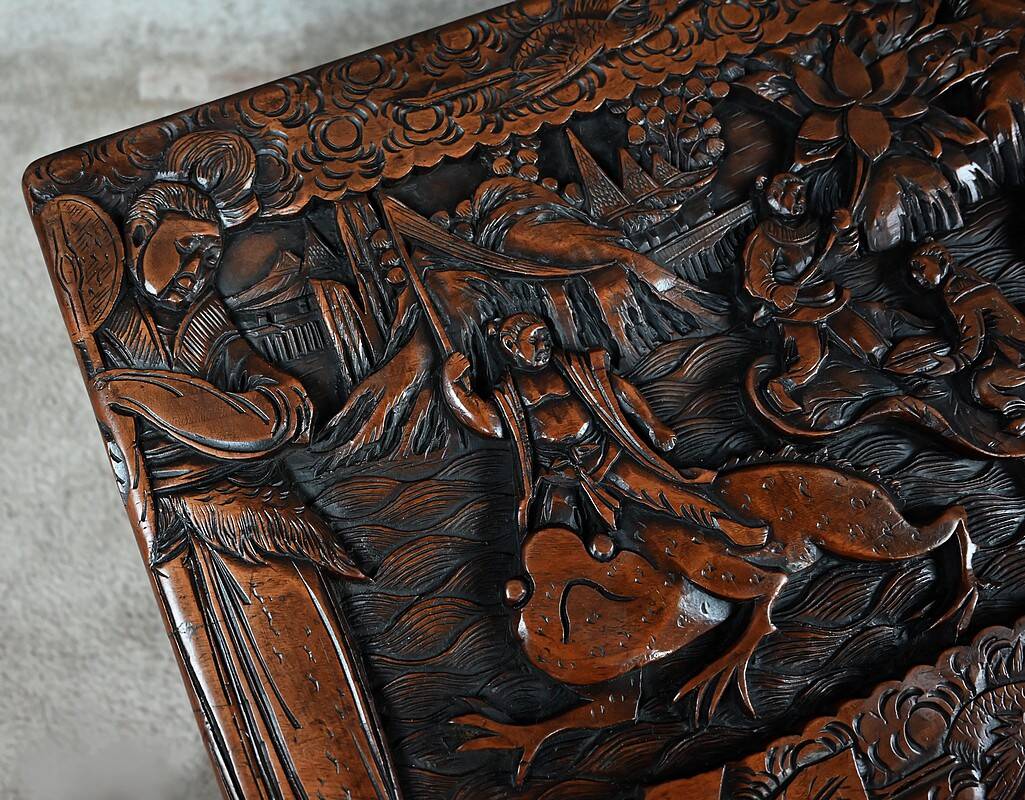 Large Camphor Wood Carved Chest, China – Mid 20th Century