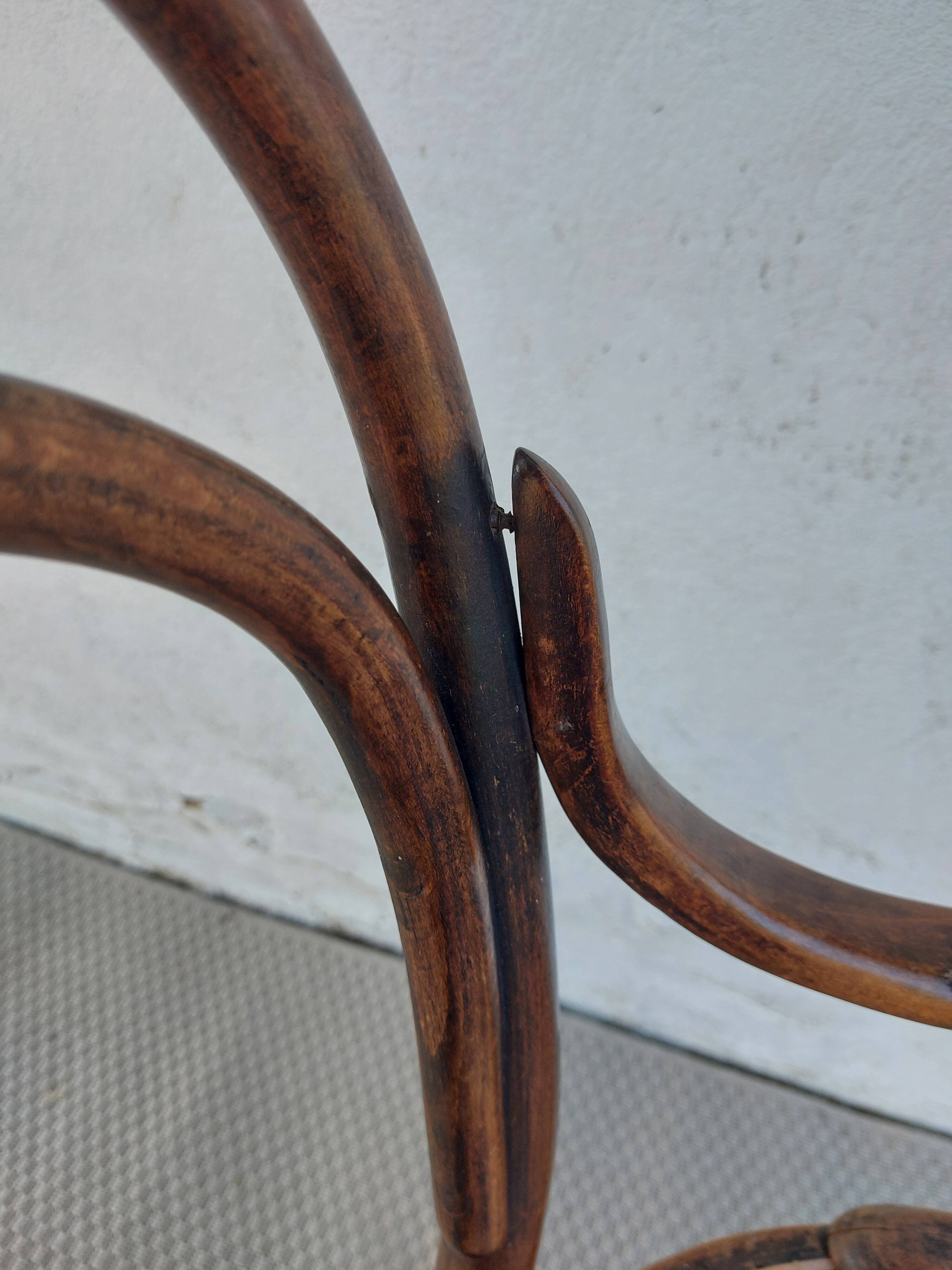 Fauteuil canné et bois courbé style Thonet Fischel, années 30