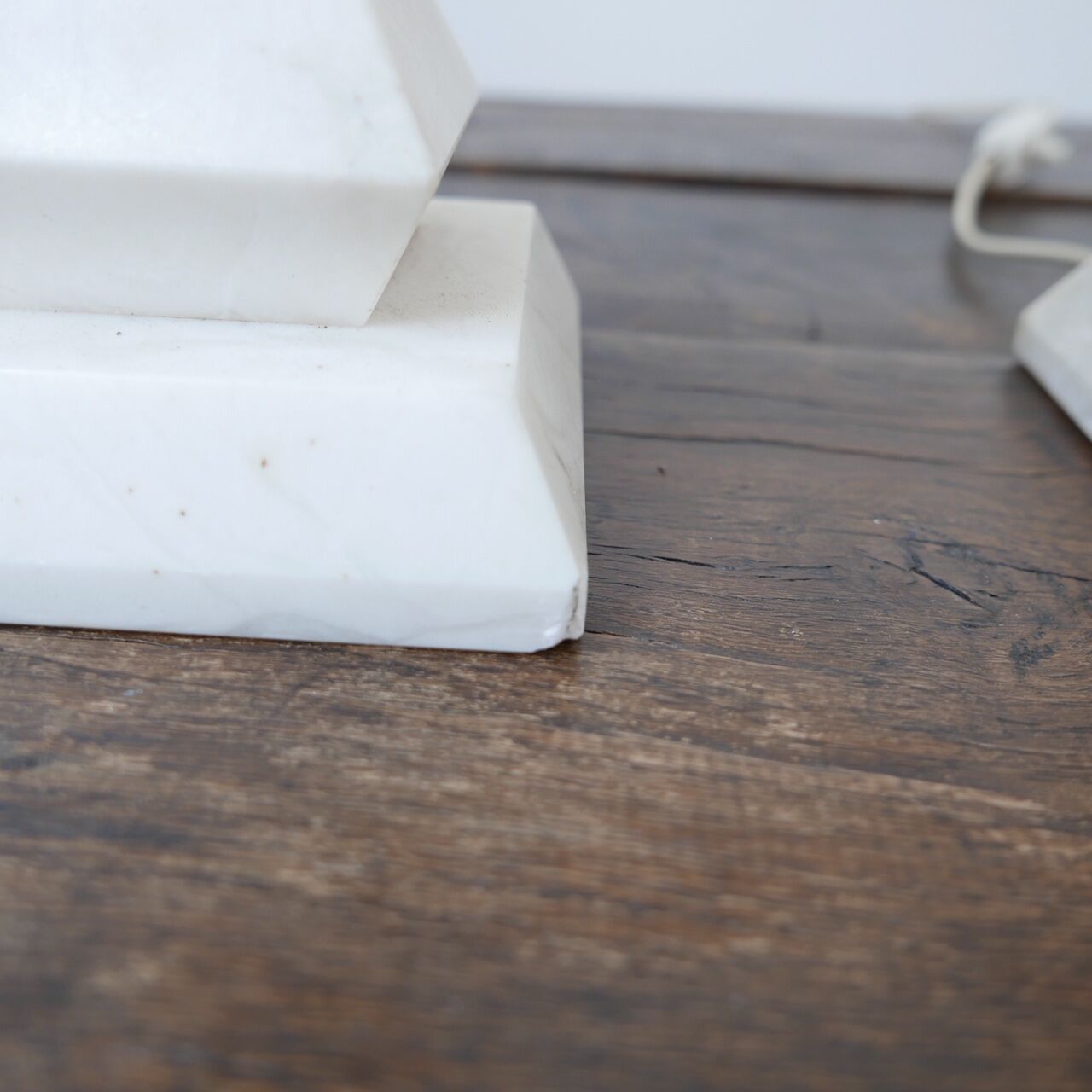 Mid-century white marble swedish table lamp