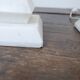 Mid-century white marble swedish table lamp