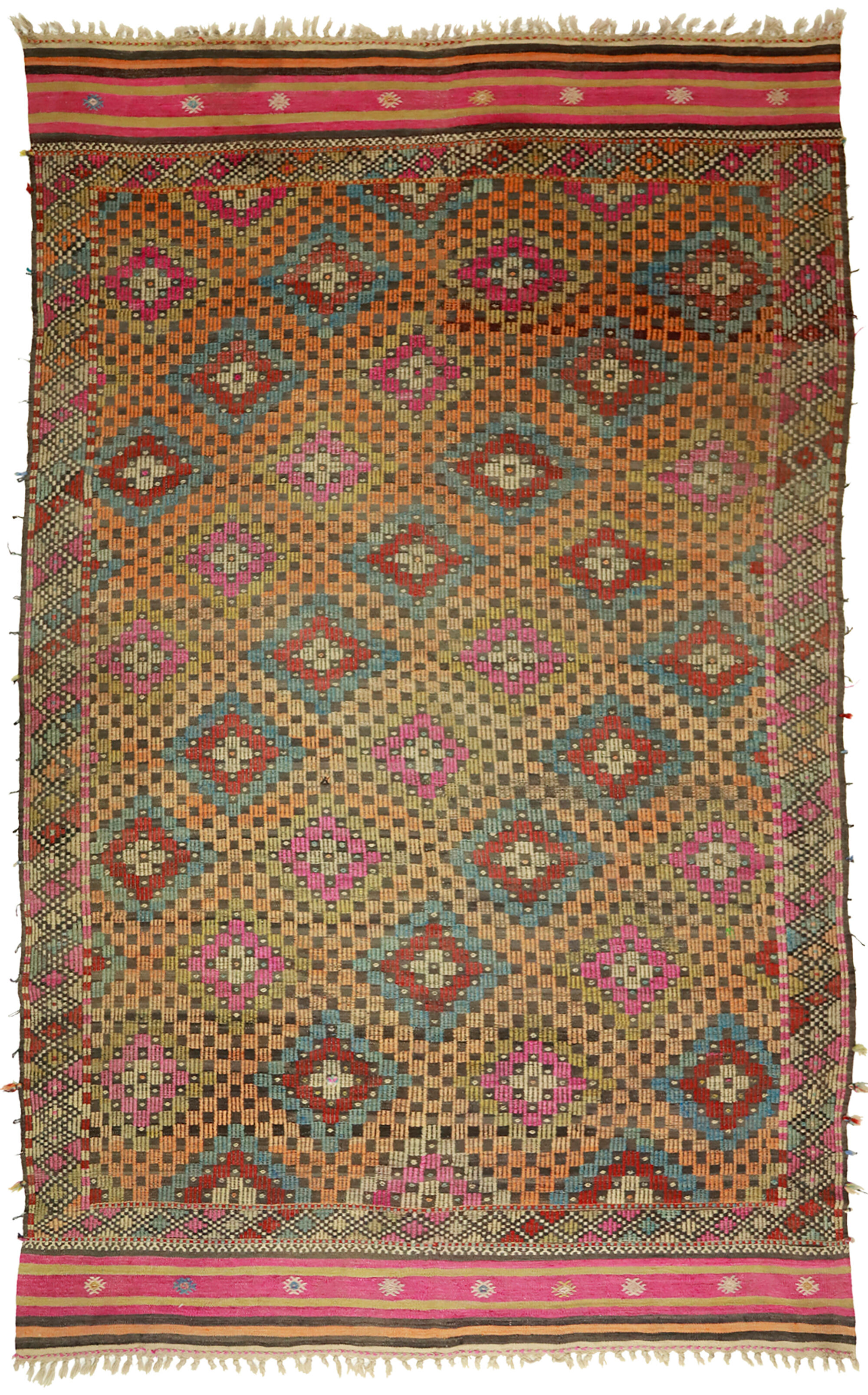 Vintage Turkish Oushak Kilim Rug 190x312 cm Handmade Wool
