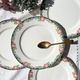 4 Digoin opaque porcelain plates with floral pattern "3984"