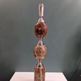 Large marble and chrome metal table lamp base from the 70s