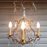 Chandelier cage 4 lights with crystal