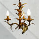 Chandelier golden metal leaves