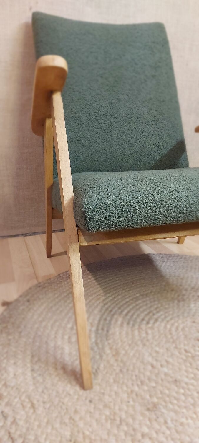 Scandinavian armchair with compass legs