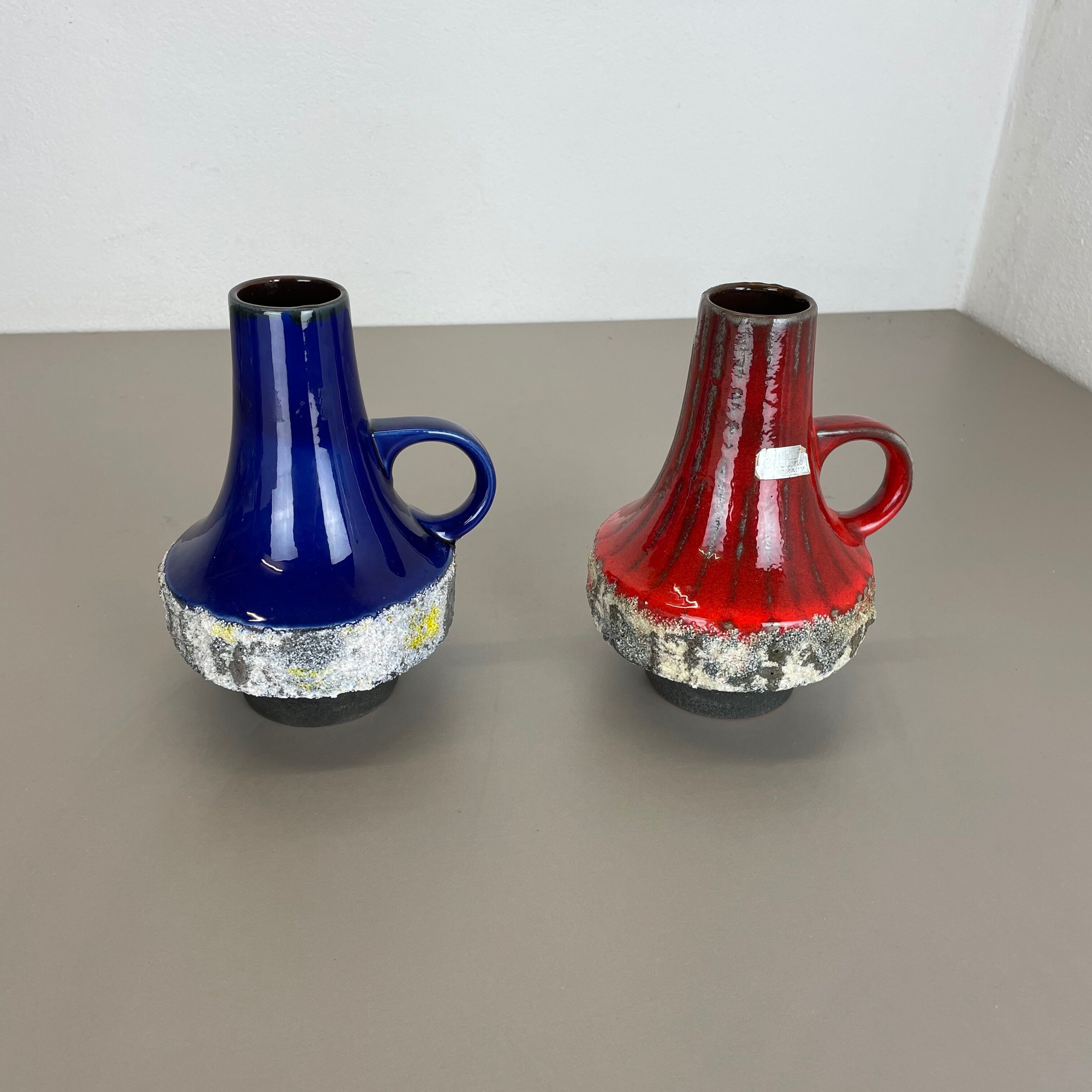 Ensemble de 2 vases en céramique OVNI Heinz Siery Carstens Tönnieshof, Allemagne, 1970