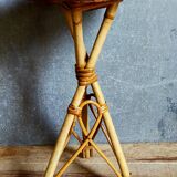 Rattan tripod plant holder harness 50s