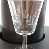 Set of 9 wine glasses in crystalline engraved 60s