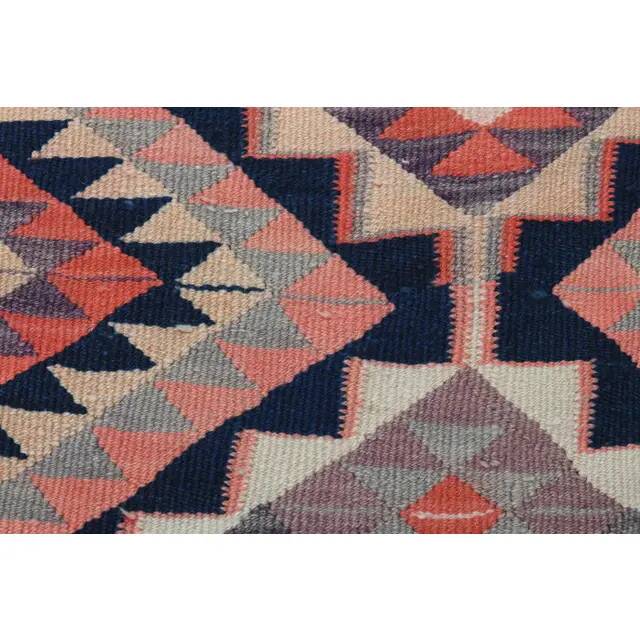 1970s Vintage Turkish Oushak Handmade Wool Cotton Orange Runner Rug 89x319