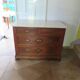 Louis Philippe style chest of drawers with 4 drawers in solid walnut and marble, 1900-1950.