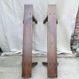 Pair of vintage beech farm benches