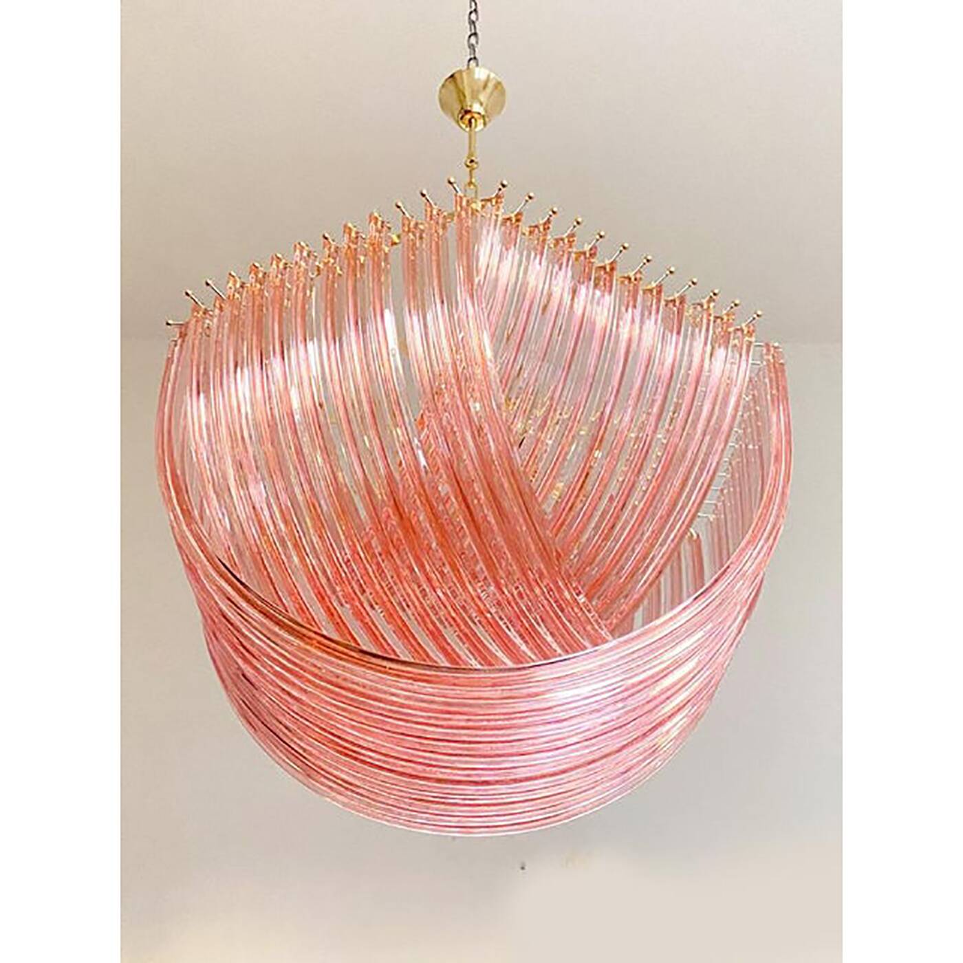 Contemporary Exagonal Bundled Triedro Murano Glass Chandelier