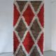 Scandinavian red rhombus rya rug | Sweden | 1960s