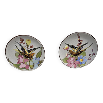 Set of 2 Giraud plates in Vallauris, diameter 16 cm