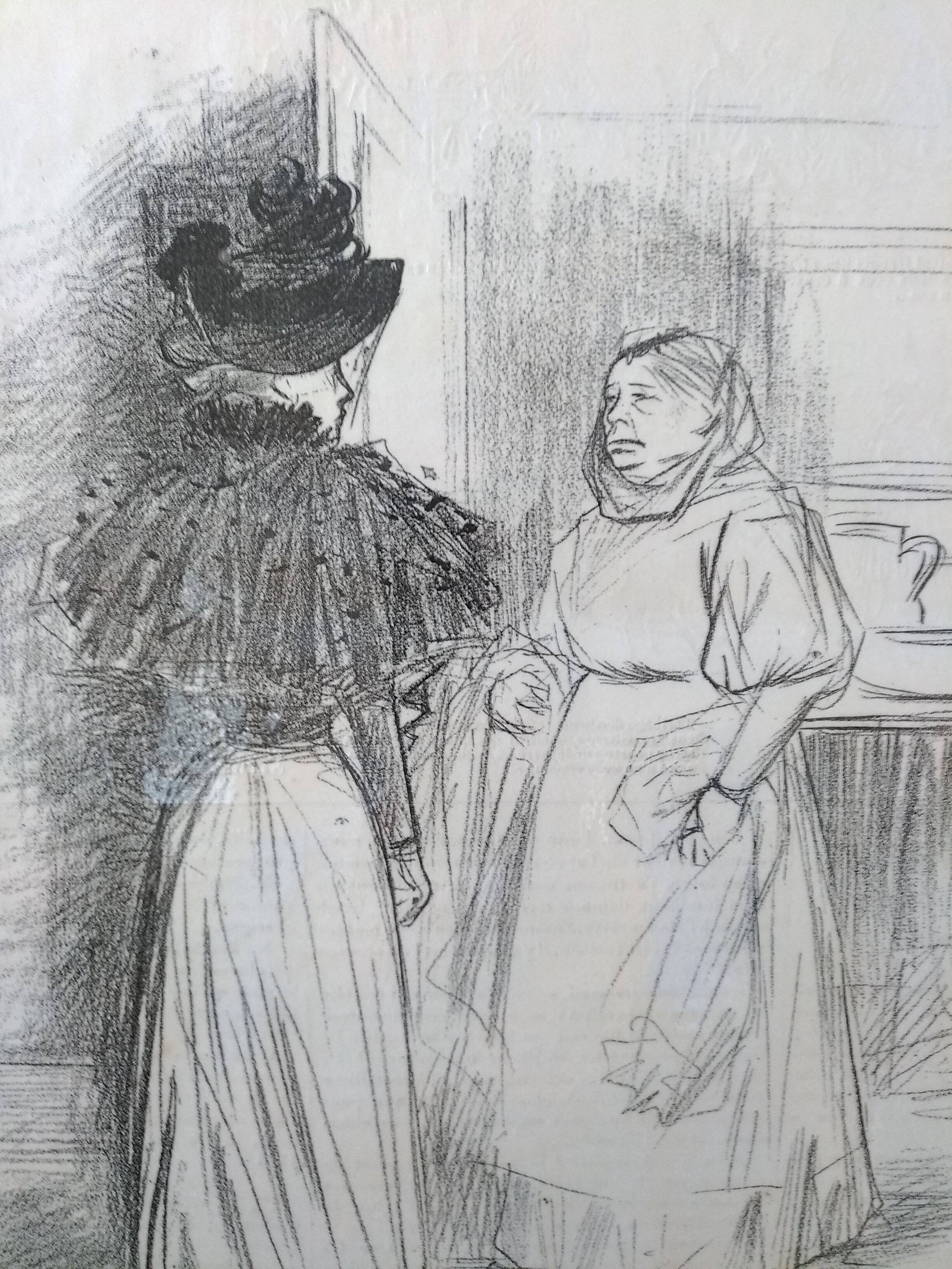 Drawing a sketch illustration jl .forain from period magazine le journal amusant 1894