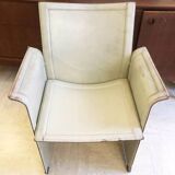 MATTEO GRASSI leather armchair with cushion