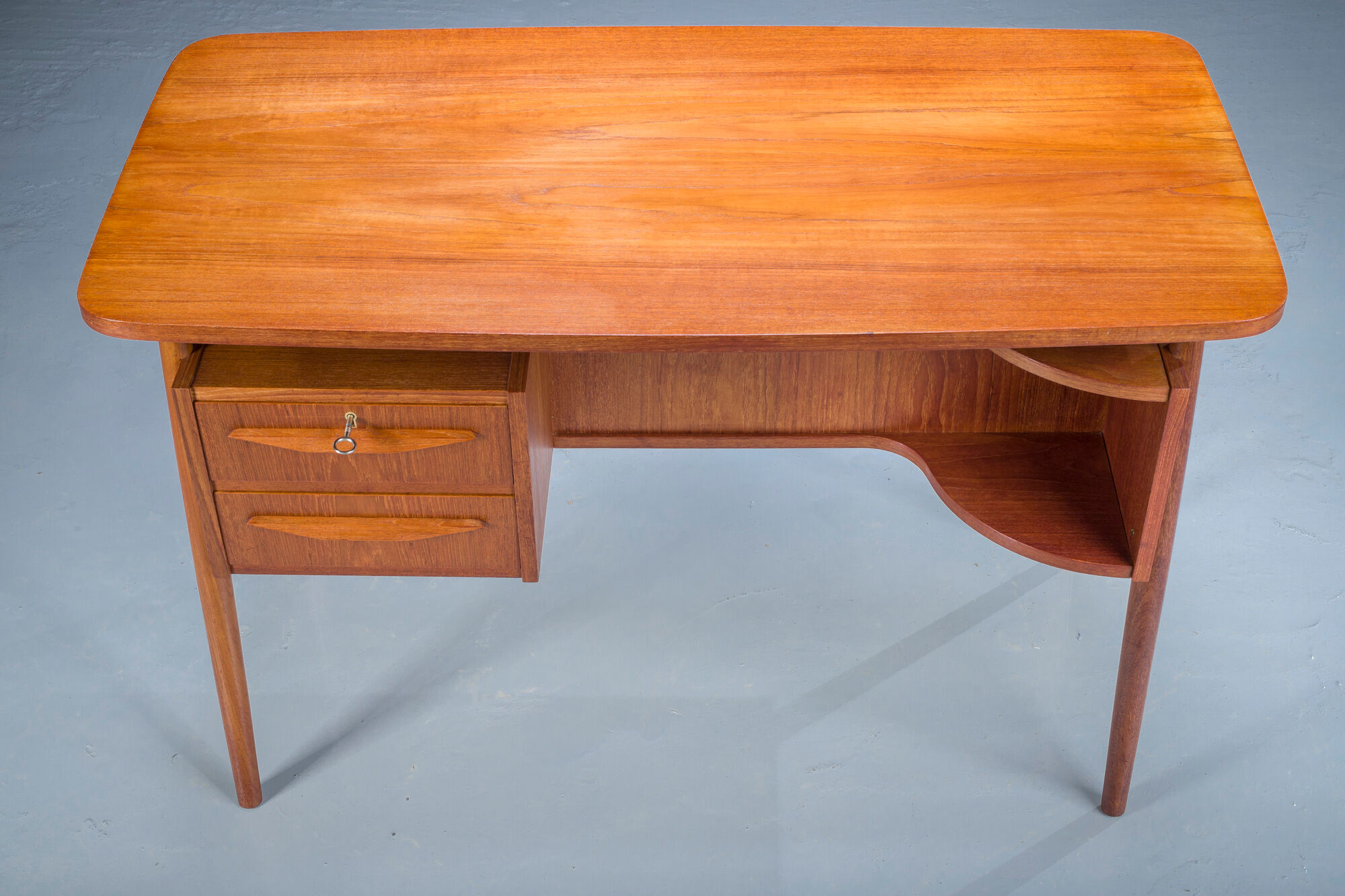 Mid-century teak desk by Gunnar Nielsen for Tibergaard, Denmark 1960s