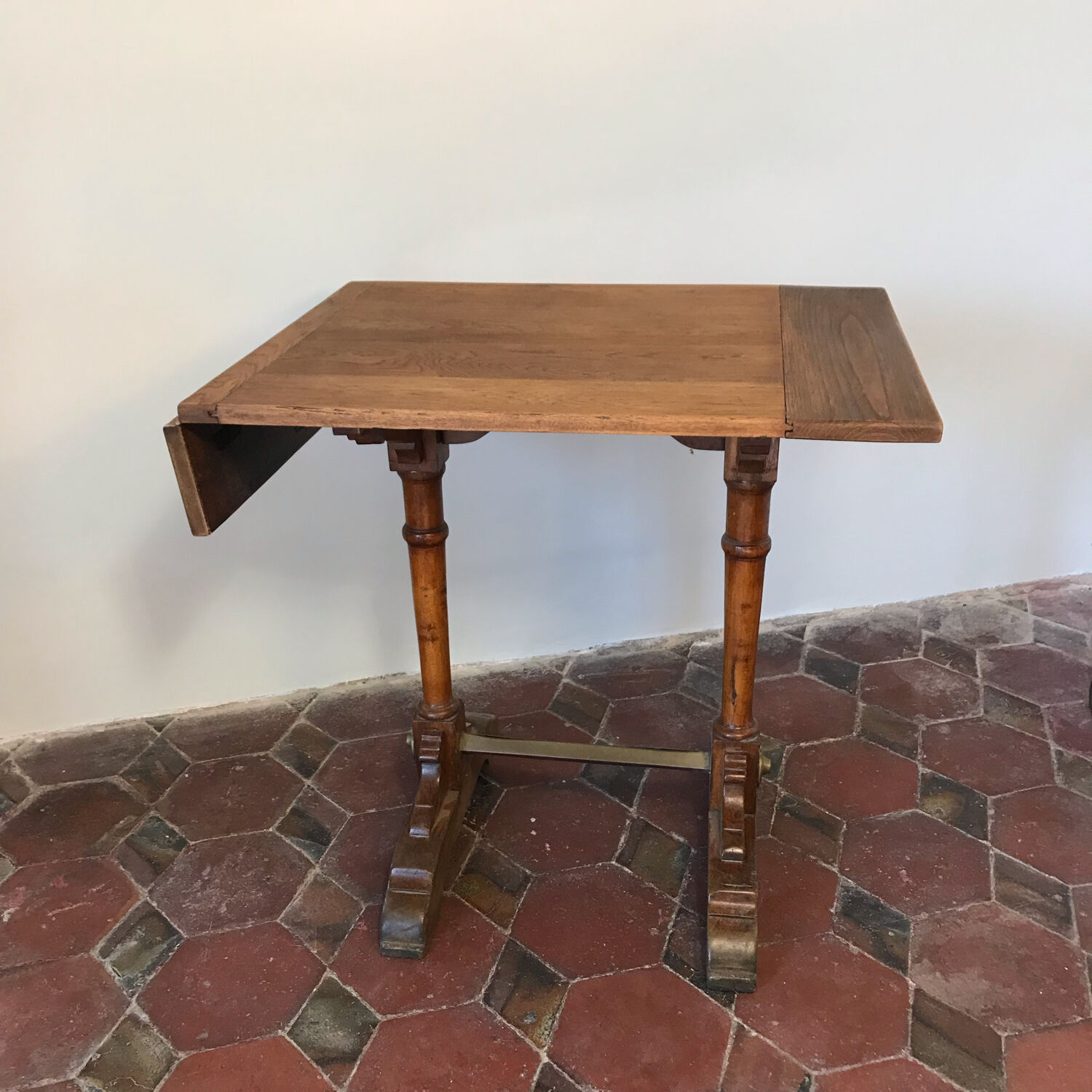 Old wooden bistro table
