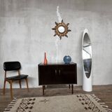 vintage varnished wood sideboard