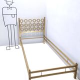 Postmodern Sculptural Brass Single Bed by Luciano Frigerio, Italy