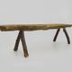 Brutalist wooden bench. Solid wood bench. Folk Art.