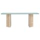 Travertine - Glass coffee table 'BRUT'