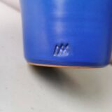Vase bleu en faïence vintage, années 80