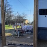 Mirror 19th , Wood and gilded stuk